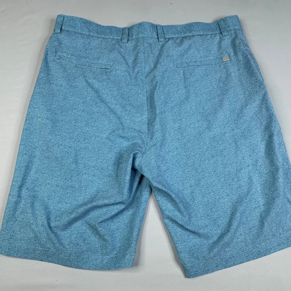 Peter Millar Crown Sport Golf Shorts Mens 36 Blue Performance Stretch Micro Dot